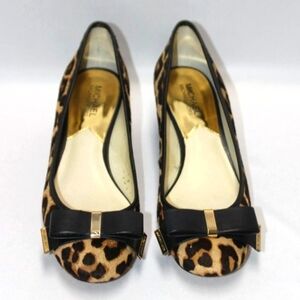 MICHAEL Michael Kors Kiera Calf-Hair Bow Pump, Leopard/Natural